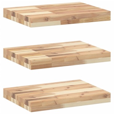 vidaXL Ράφια Πλωτά 3 τεμ. 60x30x4cm από Μασίφ Ξύλο Ακακίας χωρίς Επεξεργασία