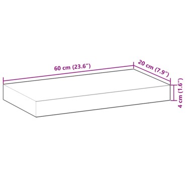 vidaXL Ράφι Πλωτό 60x20x4cm από Μασίφ Ξύλο Ακακίας με Φινίρισμα Λαδιού 1 τεμ.
