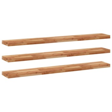 vidaXL Ράφια Πλωτά 3 τεμ. 120x20x4cm από Μασίφ Ξύλο Ακακίας με Φινίρισμα Λαδιού