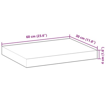 vidaXL Ράφια Πλωτά 2 τεμ. 60x30x4cm από Μασίφ Ξύλο Ακακίας με Φινίρισμα Λαδιού