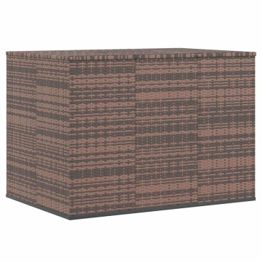 vidaXL Κουτί Μαξιλαριού Κήπου Καφέ 145x100x103cm Ρατάν Πολυαιθ. 1 τεμ.