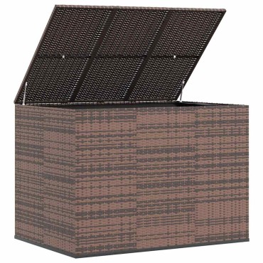 vidaXL Κουτί Μαξιλαριού Κήπου Καφέ 145x100x103cm Ρατάν Πολυαιθ. 1 τεμ.