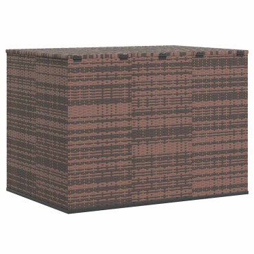 vidaXL Κουτί Μαξιλαριού Κήπου Καφέ 145x100x103cm Ρατάν Πολυαιθ. 1 τεμ.