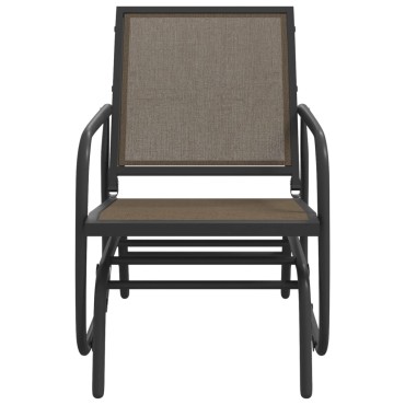 vidaXL Καρέκλες Κήπου Κουνιστές 2 τεμ Καφέ 61x76x87εκ Textilene/Ατσάλι