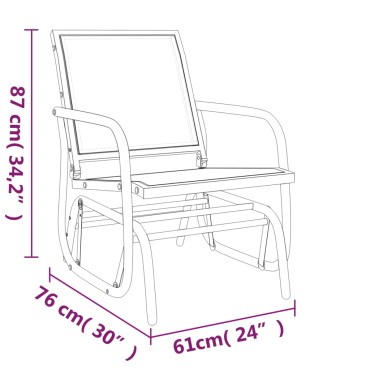 vidaXL Καρέκλες Κήπου Κουνιστές 2 τεμ Καφέ 61x76x87εκ Textilene/Ατσάλι