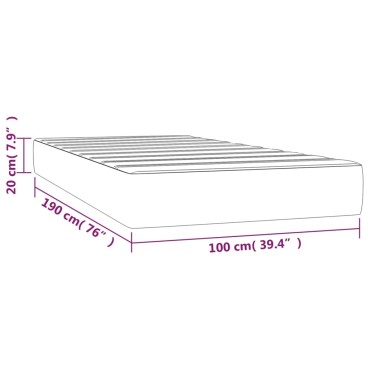 vidaXL Στρώμα με Pocket Springs Μεσαίας Σκληρότητας Αν. Γκρι 100x190x20cm Ύφασμα Twin 1 τεμ. - Μονό