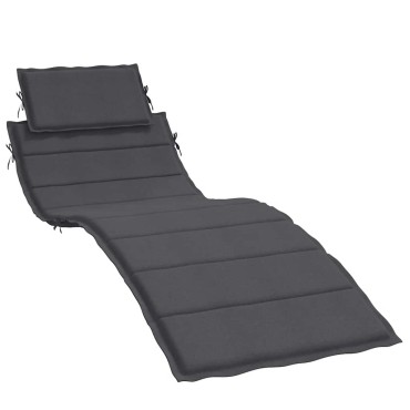 vidaXL Μαξιλάρι Ξαπλώστρας Ανθρακί 186x58x4cm Ύφασμα