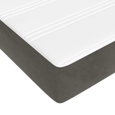 vidaXL Στρώμα Pocket Springs Μεσαίας Σκληρότητας Σκ. Γκρι 183x213x20cm Βελούδινο King 1 τεμ. - Διπλό