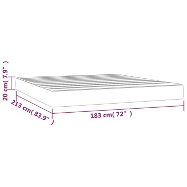 vidaXL Στρώμα Pocket Springs Μεσαίας Σκληρότητας Σκ. Γκρι 183x213x20cm Βελούδινο King 1 τεμ. - Διπλό