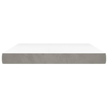 vidaXL Στρώμα με Pocket Springs Μεσαίας Σκληρότητας Αν. Γκρι 152x203x20cm Βελούδινο Queen 1 τεμ. - Διπλό