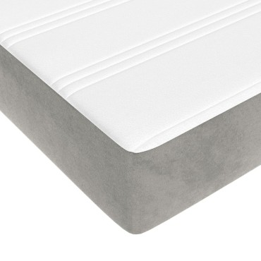 vidaXL Στρώμα με Pocket Springs Μεσαίας Σκληρότητας Αν. Γκρι 152x203x20cm Βελούδινο Queen 1 τεμ. - Διπλό