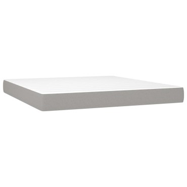 vidaXL Στρώμα με Pocket Springs Μεσαίας Σκληρότητας Αν. Γκρι 152x203x20cm Ύφασμα Queen 1 τεμ. - Διπλό