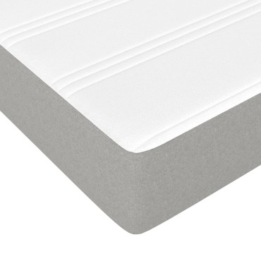vidaXL Στρώμα με Pocket Springs Μεσαίας Σκληρότητας Αν. Γκρι 152x203x20cm Ύφασμα Queen 1 τεμ. - Διπλό