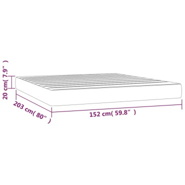 vidaXL Στρώμα με Pocket Springs Μεσαίας Σκληρότητας Αν. Γκρι 152x203x20cm Ύφασμα Queen 1 τεμ. - Διπλό