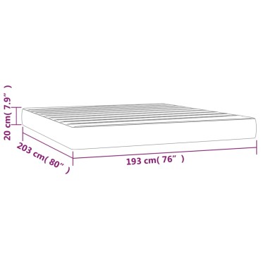 vidaXL Στρώμα με Pocket Springs Μεσαίας Σκληρότητας Αν. Γκρι 193x203x20cm Ύφασμα King 1 τεμ. - Διπλό