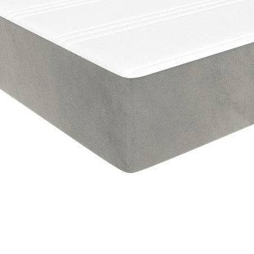 vidaXL Στρώμα με Pocket Springs Μεσαίας Σκληρότητας Αν. Γκρι 100x203x20cm Βελούδο Twin XL 1 τεμ. - Μονό