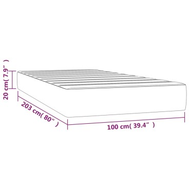 vidaXL Στρώμα με Pocket Springs Μεσαίας Σκληρότητας Αν. Γκρι 100x203x20cm Βελούδο Twin XL 1 τεμ. - Μονό