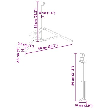 vidaXL Βάση Ομπρέλας Λευκό Ατσάλι for 25-32 χιλιοστά Pole