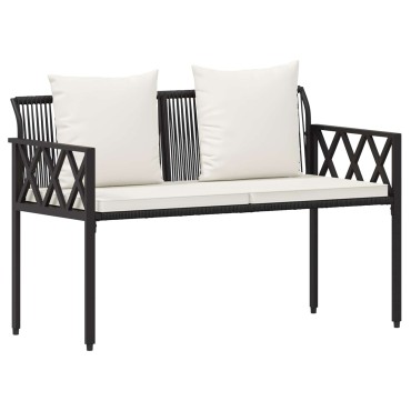 vidaXL Εξωτερικά παγκάκια 2 -Seater 116x56x75cm συνθετικό ρατάν