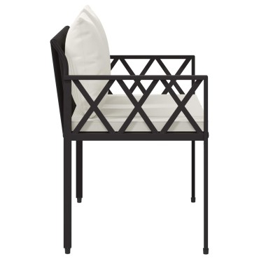vidaXL Εξωτερικά παγκάκια 2 -Seater 116x56x75cm συνθετικό ρατάν