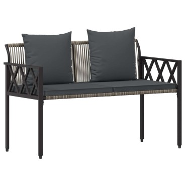 vidaXL Εξωτερικά παγκάκια 2 -Seater 116x56x75cm συνθετικό ρατάν