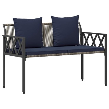 vidaXL Εξωτερικά παγκάκια 2 -Seater 116x56x75cm συνθετικό ρατάν