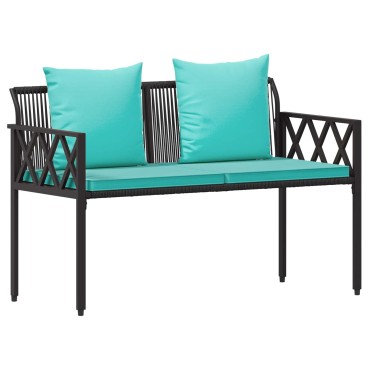 vidaXL Εξωτερικά παγκάκια 2 -Seater 116x56x75cm συνθετικό ρατάν