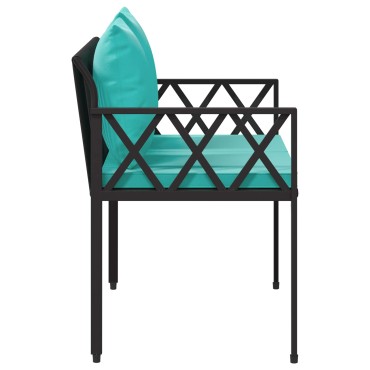 vidaXL Εξωτερικά παγκάκια 2 -Seater 116x56x75cm συνθετικό ρατάν