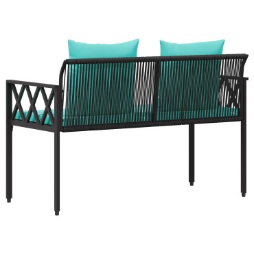vidaXL Εξωτερικά παγκάκια 2 -Seater 116x56x75cm συνθετικό ρατάν