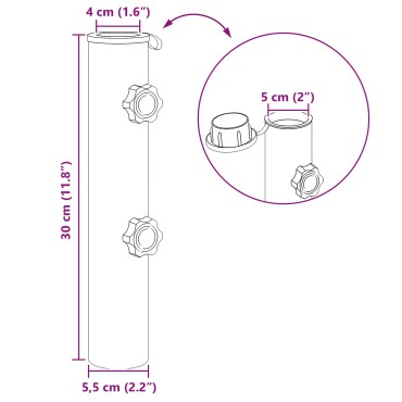 vidaXL Τούβλο Βάσης Παροσόλ 0.6 kg Μαύρο Σίδερο