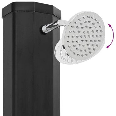 vidaXL Ηλιακό ντους με κεφαλή ντους και βρύση 40 l Μαύρο