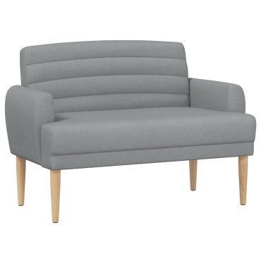 vidaXL Love seat με κουμπιά Ανοιχτό γκρι 116x67x80cm Ύφασμα