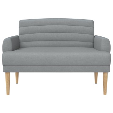 vidaXL Love seat με κουμπιά Ανοιχτό γκρι 116x67x80cm Ύφασμα
