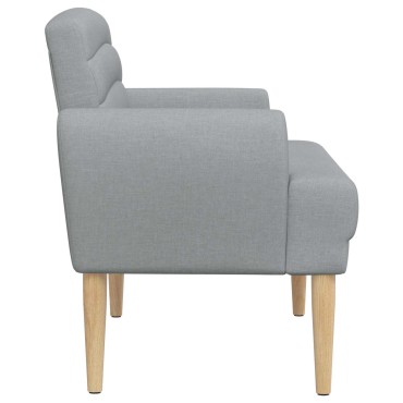 vidaXL Love seat με κουμπιά Ανοιχτό γκρι 116x67x80cm Ύφασμα