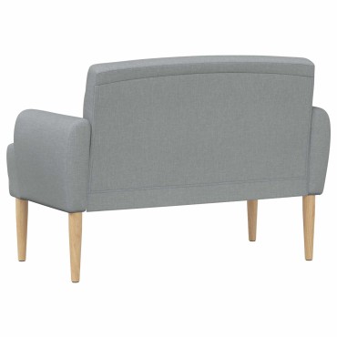 vidaXL Love seat με κουμπιά Ανοιχτό γκρι 116x67x80cm Ύφασμα