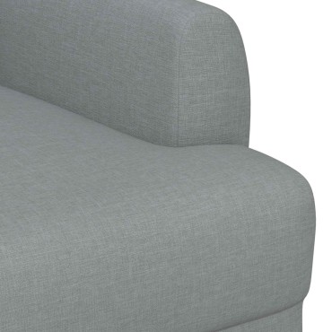 vidaXL Love seat με κουμπιά Ανοιχτό γκρι 116x67x80cm Ύφασμα