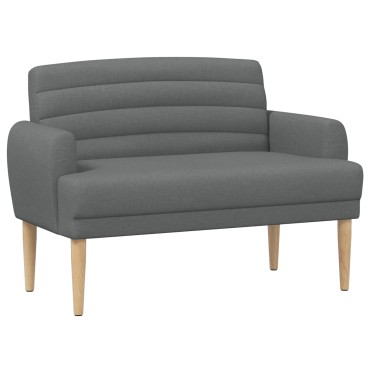 vidaXL Love seat με κουμπιά Σκούρο Γκρι 116x67x80cm Ύφασμα