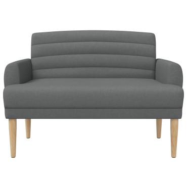 vidaXL Love seat με κουμπιά Σκούρο Γκρι 116x67x80cm Ύφασμα