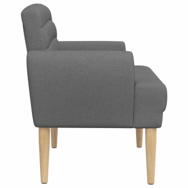vidaXL Love seat με κουμπιά Σκούρο Γκρι 116x67x80cm Ύφασμα