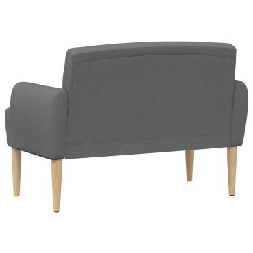 vidaXL Love seat με κουμπιά Σκούρο Γκρι 116x67x80cm Ύφασμα