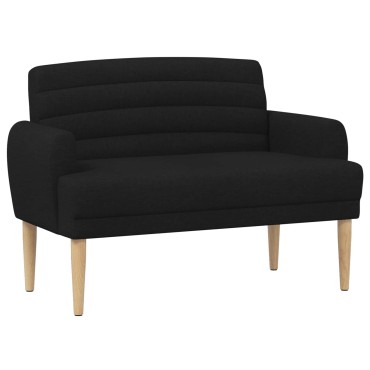 vidaXL Love seat με κουμπιά Μαύρο 116x67x80cm Ύφασμα