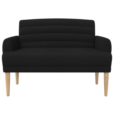 vidaXL Love seat με κουμπιά Μαύρο 116x67x80cm Ύφασμα