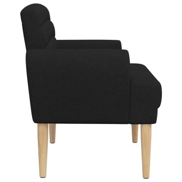 vidaXL Love seat με κουμπιά Μαύρο 116x67x80cm Ύφασμα