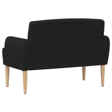 vidaXL Love seat με κουμπιά Μαύρο 116x67x80cm Ύφασμα