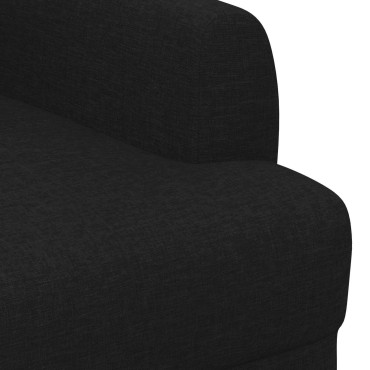 vidaXL Love seat με κουμπιά Μαύρο 116x67x80cm Ύφασμα