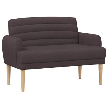 vidaXL Love seat με κουμπιά Σκούρο Καφέ 116x67x80cm Ύφασμα