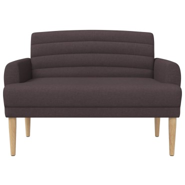 vidaXL Love seat με κουμπιά Σκούρο Καφέ 116x67x80cm Ύφασμα