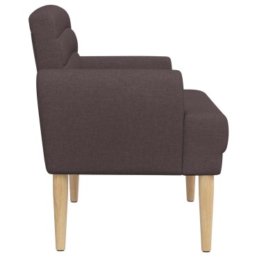 vidaXL Love seat με κουμπιά Σκούρο Καφέ 116x67x80cm Ύφασμα