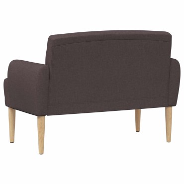 vidaXL Love seat με κουμπιά Σκούρο Καφέ 116x67x80cm Ύφασμα