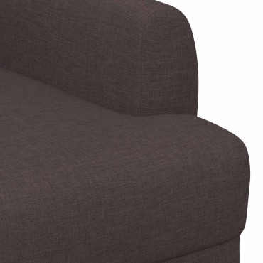 vidaXL Love seat με κουμπιά Σκούρο Καφέ 116x67x80cm Ύφασμα